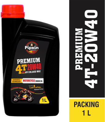 PIPKIN Premium 4T 20W40 SN 1 Litre | Engine Oil with Protective Synthetic Chemistry For BS VI Compatible for New Generation 4 Stroke, Two Wheelers Bikes High Performance Engine Oil(1000 ml, Pack of 1)