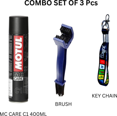 MOTUL MTCD-095 CHAIN MC CARE C1 Chain Clean & Brush with Key Chain Chain Oil(400 ml, Pack of 3)