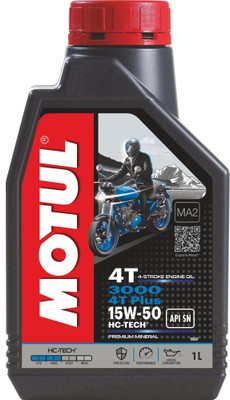 MOTUL 3000 4T Plus 15W-50HC-TECH Mineral Engine Oil(1 L)