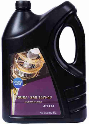George Oakes DURA+ SAE 15W-40 Synthetic Engine Oil | Premium Engine Protection & High-Performance Advanced Lubricant for Trucks & Cars | API CF4 | Heavy Duty Engine Oil(5 L, Pack of 1)