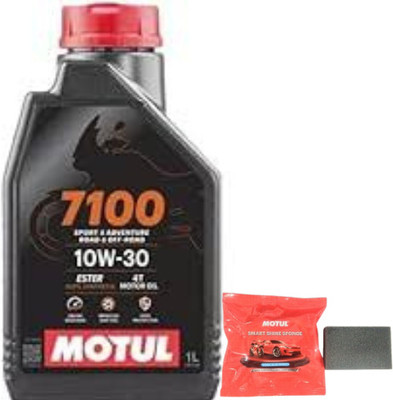 MOTUL 7100 4T 10W30 7100 4T 10W30 WITH SPONGE Full-Synthetic Engine Oil(1 L, Pack of 1)