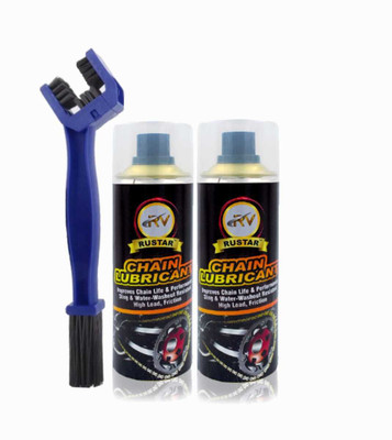 RUSTAR Bike Chain Lubricant Spray 150ml with 1 Chain Cleaning Brush |Cleans| Shines & Protects Chain| Chain Oil(150 ml, Pack of 3)