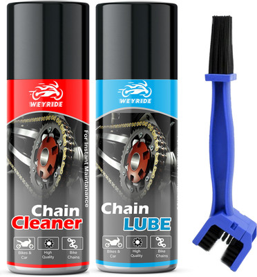 Weyride Bike Chain Cleaner Spray and Bike Lubricant with Cleaning Bursh For Bike W_f1 & Bicycle Chain Cleaner Lubricant & Protects Chain Oil (150ml Each) Chain Oil(300 ml, Pack of 3)
