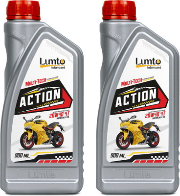 LUMTO ACTION 20W40 4T 900ml P2 for Bikes High Performance Engine Oil(900 ml, Pack of 2)