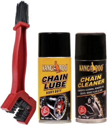 KANGAROO CLB150N Chain Lube and Chain Cleaner 150 ml Each With Cleaning Brush Chain Oil (300 ml) Chain Oil(300 ml, Pack of 3)