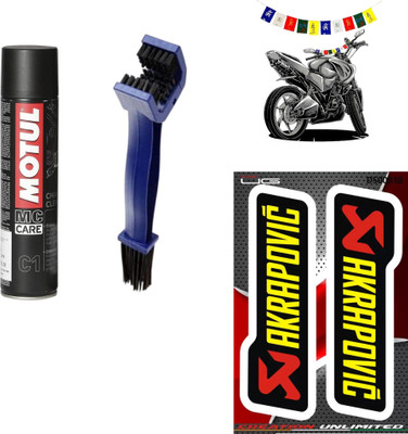 MOTUL MTCD-099 MC CARE C1 CHAIN CLEAN-Brush-Flag No 3 & Sticker Chain Oil(150 ml, Pack of 4)
