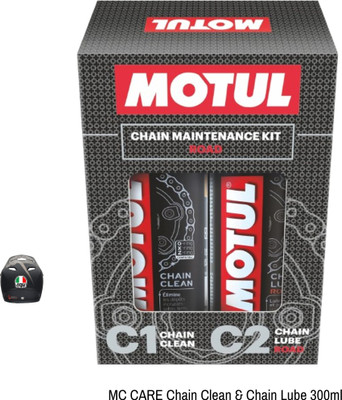 MOTUL MTCD-066 AGU Sticker Chain Cleaner C1 & Chain Lube Road C2 (150 ml) Chain Oil(300 ml, Pack of 3)