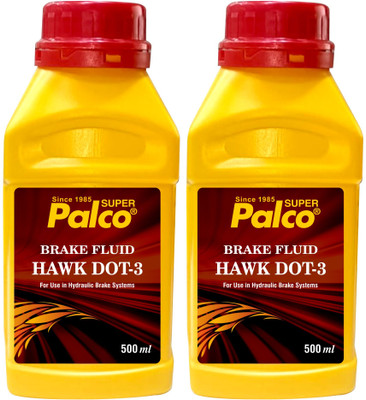 PL SUPER PALCO Brake Fluid Hawk DOT 3 500ml Including ABS & Hydraulic System for Disc & Drum Brake with Excellent Lubricating Properties at High Boiling Point for Car & Bike Brake Oil(1000 ml, Pack of 2)