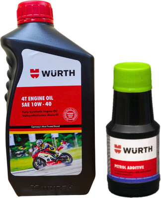 Wurth W-SAE 10W-40 1000 ML & PETROL ADDITIVE 50 ML High-Mileage Engine Oil(1050 ml)