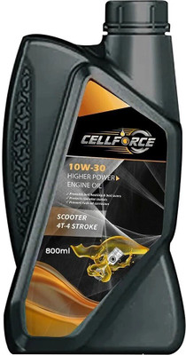 CELLFORCE 10W30 Premium Engine Oil for Scooter & Motorcycle | Synthetic Blend for Smooth Performance | High-Mileage Engine Oil(800 ml, Pack of 1)
