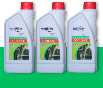 EBRON COOLANT CONCENTRATE 1:4, Car Care for all Brands COOLANT for Cars, Coolant Green(1 L, Pack of 3)