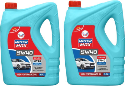 MOTER MAX New Premium Quality Pack Of 3.5Ltr 5W40 API-SN Made From Natural Gas High-Mileage Engine Oil(3.5 L, Pack of 2)