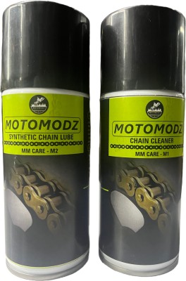 Moto Modz Chain Lube 150ml & Chain Cleaner 150ml Spray for Bikes Chain Oil Chain Oil(300 ml, Pack of 2)