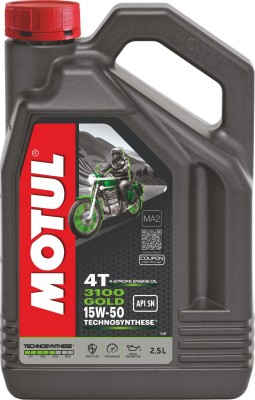 MOTUL 3100 Gold 4T 15W-50 Synthetic Blend Engine Oil(2.5 L, Pack of 1)