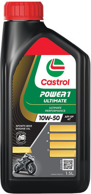 Castrol POWER1 ULTIMATE 10W-50 4T 5-in-1 Full Synthetic Technology | For High Performance Bikes | BS6 Ready Full-Synthetic Engine Oil(1.5 L, Pack of 1)