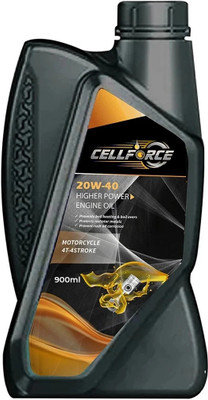 CELLFORCE 20W40 Synthetic Engine Oil Enhances Engine Compression for Motorcycles | High-Mileage Engine Oil(900 ml, Pack of 1)