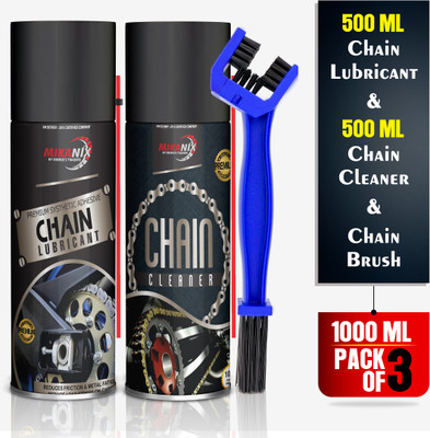 MIKANIX Bike Chain Lubricant & Chain Cleaner Spray With Cleaning Brush For Motorcycle And Bicycle Chain Oil(1000 ml, Pack of 3)
