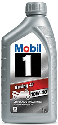 MOBIL 1 Racing 4T 10W-40 Advanced Full-Synthetic Engine Oil(1 L, Pack of 1)