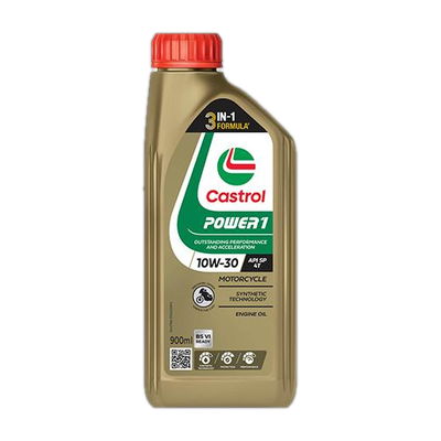 Castrol POWER1 10W-30 4T Engine Oil for High Performance Bikes|3-in-1 Synthetic Technology|BS VI Ready Synthetic Blend Engine Oil(0.9 L, Pack of 1)