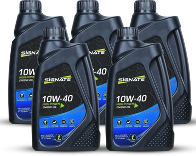 Signate 10-w 40 New Motorcycle Engine Oil for Smooth Drive High Performance Engine Oil(1 L, Pack of 5)