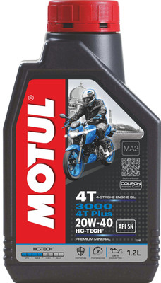 MOTUL 3000 4T Plus 20W-40HC-TECH Plus 20W-40 HC-Tech Mineral Engine Oil(1.2 L)