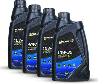 Signate 10W30 4T Scooter Engine Oil | Power Formula For Synthetic Blend Engine Oil(3200 ml, Pack of 4)