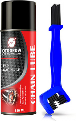 OTOGROW Chain Lubricant Degreaser Spray With Brush For Motorbike A1E Chain Lube (Chain Lubricant+Chain Bruish) (150X1 ML) Chain Oil(150 ml, Pack of 2)
