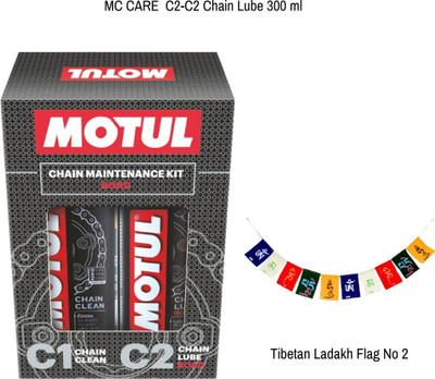 MOTUL C1 C2 Combo + POLISH + FLAG Clean & Lube Road 300 ML Chain Oil(300 ml, Pack of 3)