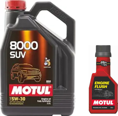MOTUL 8000 SUV 5W30(3.5l)+Engine Flush(250ml)Combo Full-Synthetic Engine Oil(3.5 L)
