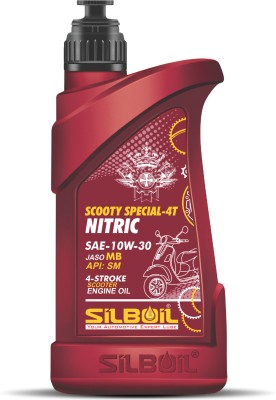 SILBOIL SCOOTY SPECIAL 4T- NITRIC 10W-30 (API: SM) ( JASO: MB) High Performance Synthetic Blend Engine Oil(800 ml, Pack of 1)