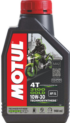 MOTUL 3100 Gold 4T 10W-30 Gold 10W-30 Technosynthese Synthetic Blend Engine Oil(900 ml)