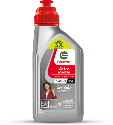 Castrol Activ SCOOTER 5W-30 4-AT for Honda BS VI Scooters 3X Protection with Actibond Technology for BS VI Scooters |API SN & JASO MB Synthetic Blend Engine Oil(600 ml, Pack of 1)
