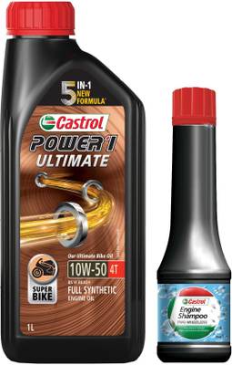Castrol Power1 Ultimate 10W-50 4T for Super Bike Super Saver Combo Full-Synthetic Engine Oil