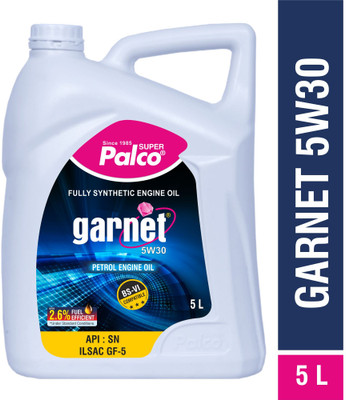 PL SUPER PALCO Garnet 5W30 Fully Synthetic Engine Oil 5 Litre API SN & ILSAC GF-5 BS-6 Diesel & Petrol Cars Fuel Efficiency Quick Cold Start Prevents Sludge & Deposits Full-Synthetic Engine Oil(5 L, Pack of 1)