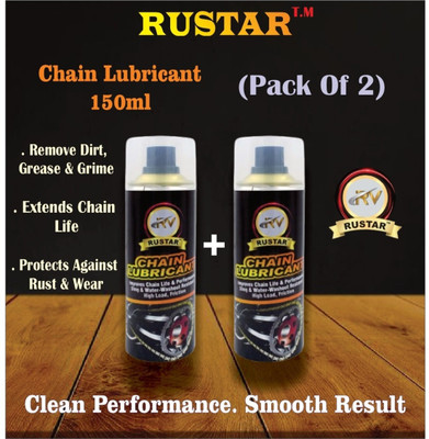 RUSTAR lube 300ml |Cleans| Shines & Protects Chain| Remove Rust From Metal surface| Chain Oil(300 ml, Pack of 2)