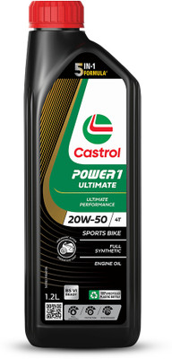 Castrol POWER1 ULTIMATE 20W-50 4T 5-in-1 Full Synthetic Technology | For High-Performance Bikes | BS6 Ready Full-Synthetic Engine Oil(1.2 L, Pack of 1)