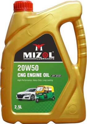 Mizol New_Premium Quality 2.5L 20W50 API SF/CD CNG Engine Oil For 4 Wheeler and 3 Wheeler Vehicle Heavy Duty Engine Oil(2.5 L, Pack of 1)