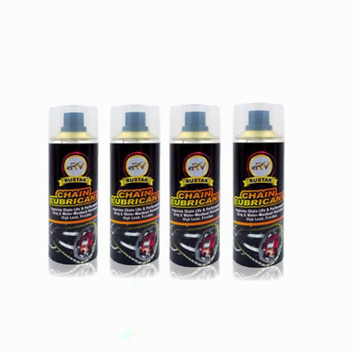 RUSTAR Bike Chain Lubricant Spray 150ml each (Pack of 4) |Lubrication |Rust & Corrosion Protection |Prevent Chain Breakage| Chain Oil(600 ml, Pack of 4)