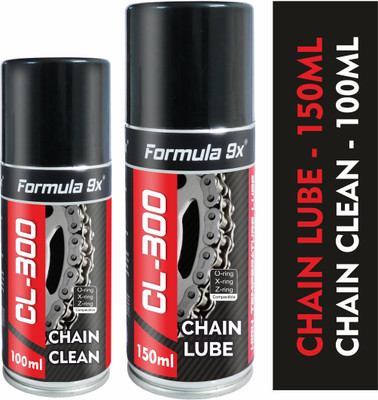 Formula 9x Chain Lube - 150ml and Chain Clean - 100ml| Premium Quality Lube & Cleaner Combo Pack Chain Oil(250 ml)