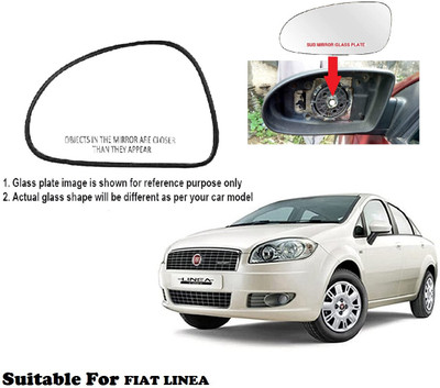 Shubh Auto Manual Passenger Side, Rear View Mirror For Fiat Linea(Exterior, Left)