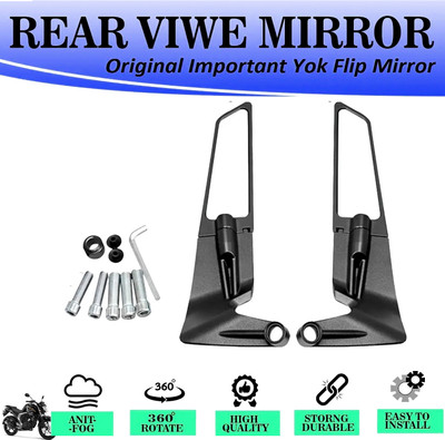 Pious Manual Rear View Mirror For Yamaha FZ16, Universal For Bike(Left, Right)