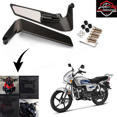 Autoinnovation Manual Rear View Mirror, Blind Spot Mirror, Dual Mirror For Hero Splendor Plus(Right, Left)