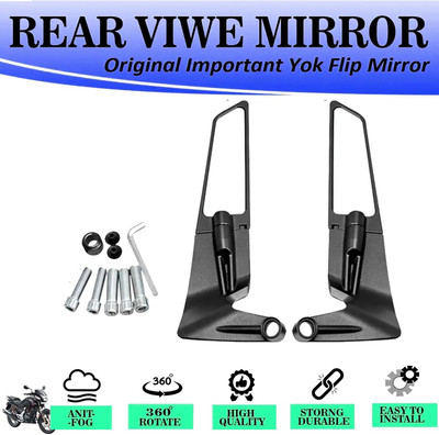 DvineAutoFashionZ Manual Rear View Mirror For Hero CBZ, Universal For Bike(Left, Right)