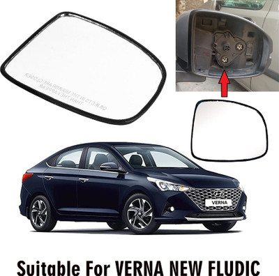 OOLTAH PAHIYA Manual Driver Side, Rear View Mirror For Hyundai Fluidic Verna(Exterior, Right)