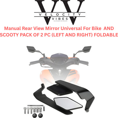 VELOCITY VIBES Manual Rear View Mirror For Universal For Bike Universal For Bike(Left, Right)