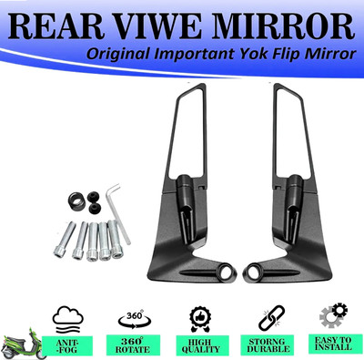 Pious Manual Rear View Mirror For Mahindra Rodeo RZ, Universal For Bike(Left, Right)