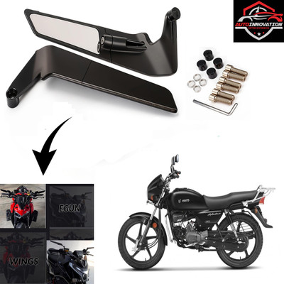 Autoinnovation Manual Rear View Mirror, Blind Spot Mirror, Dual Mirror For Hero Splendor Plus(Right, Left)