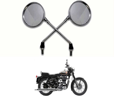 PRTEK Manual Rear View Mirror For Royal Enfield Universal For Bike(Center)