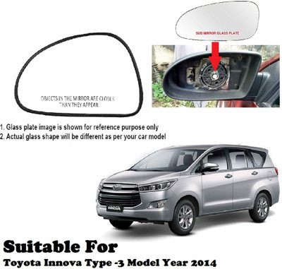 Shubh Auto Manual Passenger Side, Rear View Mirror For Toyota Innova(Exterior, Left)