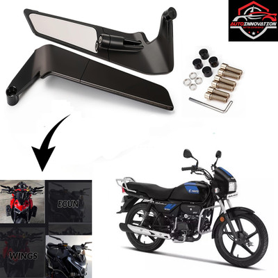 Autoinnovation Manual Rear View Mirror, Blind Spot Mirror, Dual Mirror For Hero Splendor Plus(Right, Left)